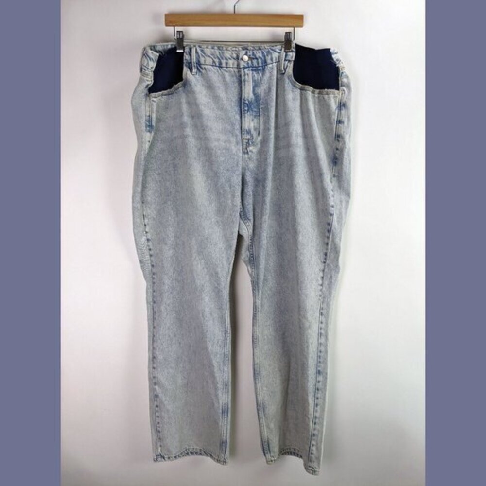 NWOT Good American Plus Size 16 Womens Light Blue Straight Leg Jeans